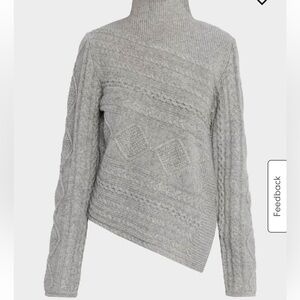 STAUD Sidney Cable-Knit Turtleneck Sweater